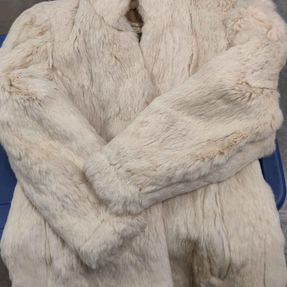 White fur coat